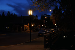 Ashland plaza at night